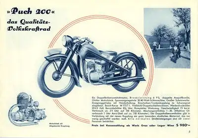 Puch Programm 1937 Reprint