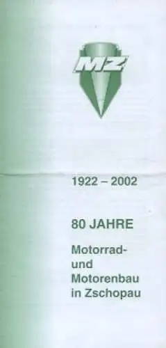 MZ 80 Jahre Prospekt 1922-2002