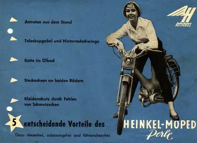 Heinkel Moped Perle Prospekt 1950er Jahre