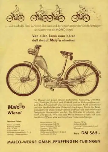 Maico Wiesel Prospekt 1950er Jahre