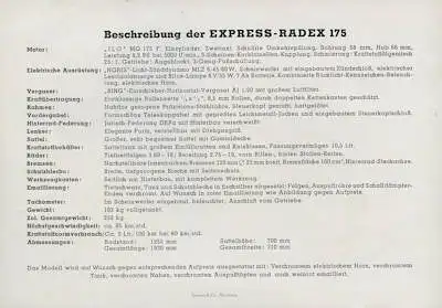 Express Radex 175 Prospekt 1950er Jahre