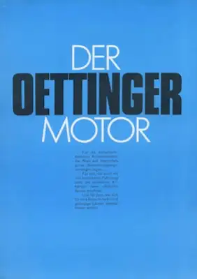 VW Oettinger Motor Prospekt 1977