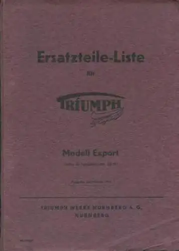 Triumph Fips Modell Export Ersatzteilliste 9.1956