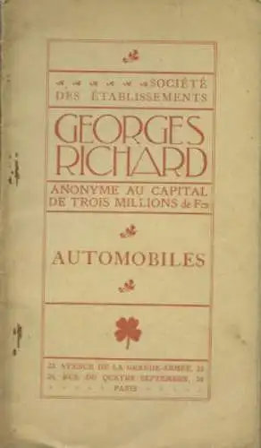 Georges Richard / F Automobil Programm 1900