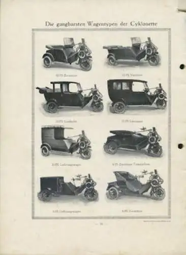 Cyklonette 6 PS Ersatzteilliste ca. 1920