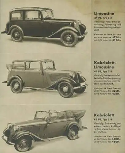 BMW Pkw Programm 1936