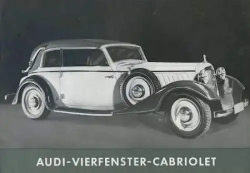 Audi Front Vierfenster Cabriolet Prospekt 1935