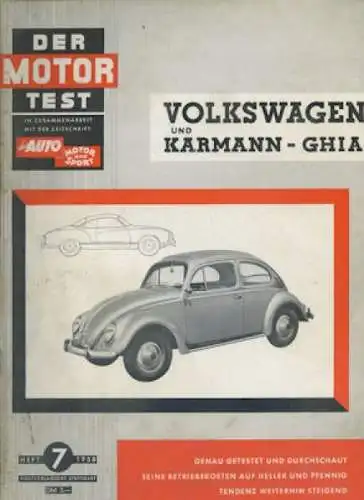 VW Käfer / Karmann Ghia Der Motor Test Heft 7/1958