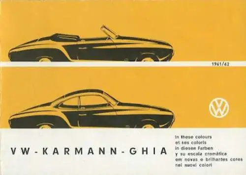 VW Karmann Ghia Farben 1961/1962