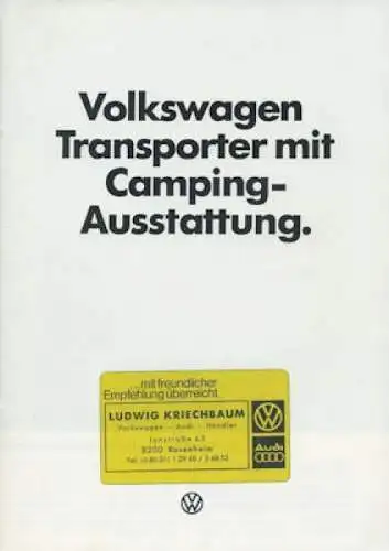 VW T 2 Camping Prospekt 1.1978