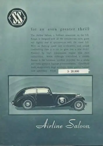 (Jaguar) SS Cars Programm 1935