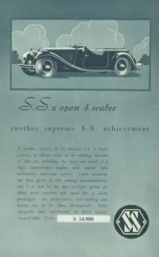 (Jaguar) SS Cars Programm 1935