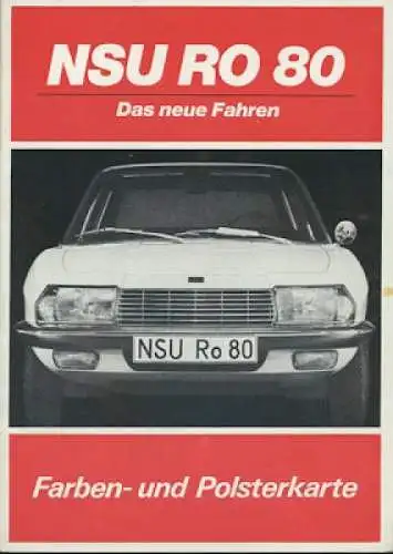 NSU RO 80 Wankel Farben und Polsterkarte 10.1968