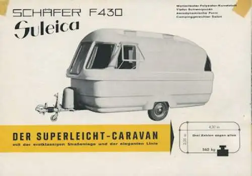 Suleica F 430 Wohnwagen Prospekt ca. 1965