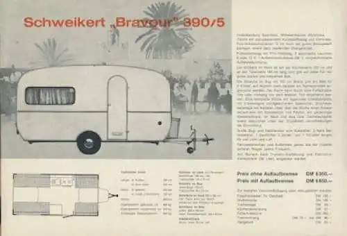 Schweikert Wohnwagen Prospekt 1960er Jahre