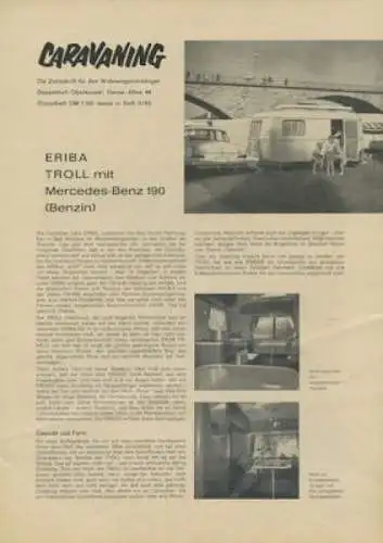 Eriba Wohnwagen Troll Test 1962