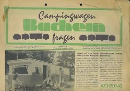 Bachem Campingwagen Zeitschrift 1.1964