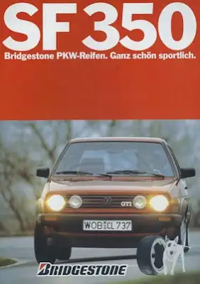 VW Golf 2 GTI mit Bridgestone-Reifen Prospekt 1980er Jahre