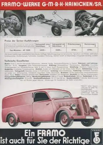 Framo HT 1200 München Prospekt 1938