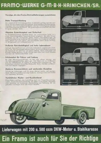 Framo LTG 200 Leipzig / LTG 500 Hamburg Prospekt 1938