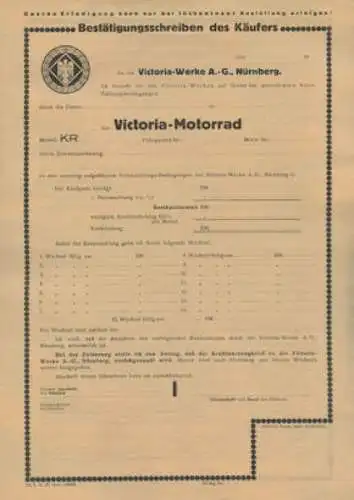 Victoria Bestätigungsschreiben Ratenzahlung 11.1937