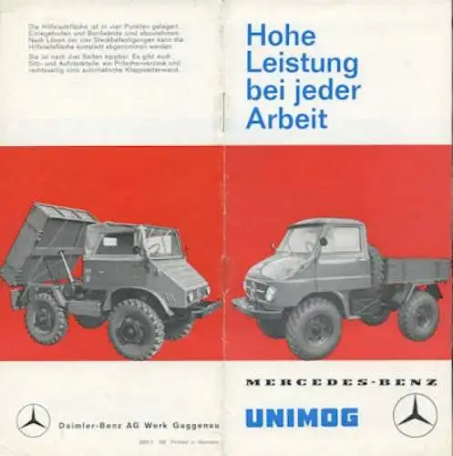 Mercedes-Benz Unimog Prospekt 1963