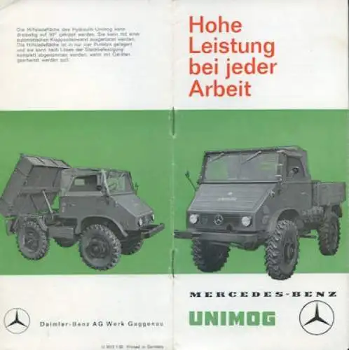 Mercedes-Benz Unimog Prospekt 1963