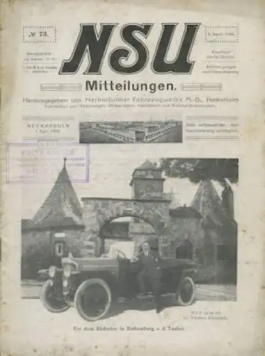 NSU Mitteilungen 1923 Nr. 73