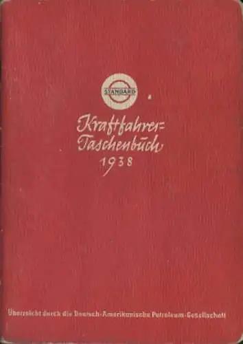 Standard Kraftfahrer Taschenbuch (Fahrtenbuch) 1938