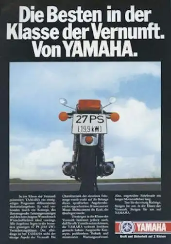 Yamaha 27 PS Klasse Prospekt 1978