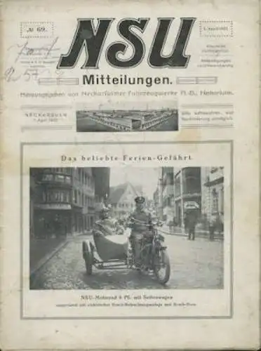 NSU Mitteilungen 1922 Nr. 69