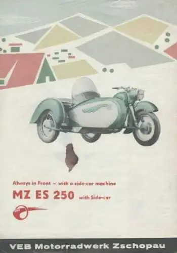 MZ ES 250 mit Seitenwagen Prospekt 1959