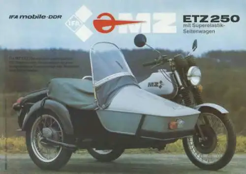 MZ ETZ 250 mit Seitenwagen Prospekt 1983