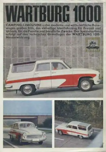 Wartburg 1000 Camping-Limousine Prospekt 1966