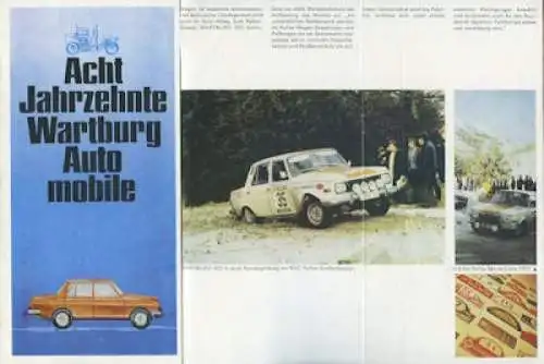 8 Jahrzehnte Wartburg Automobile Prospekt 1973