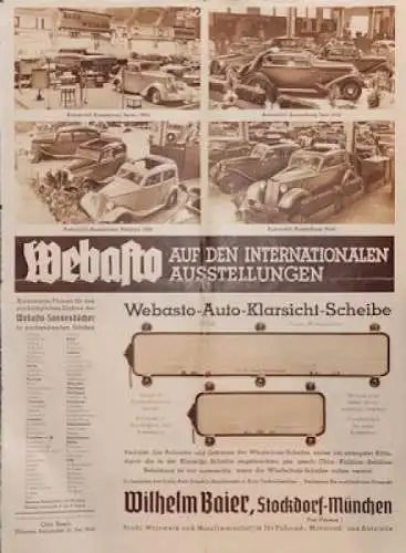 Webasto Sonnendach Prospekt 1935