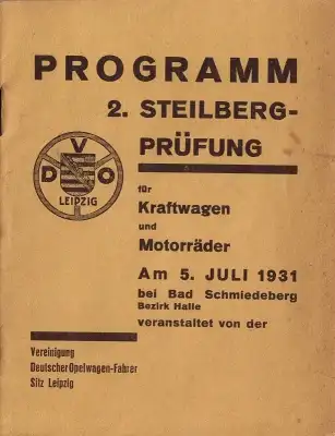 Programm 2. Steilberg Prüfung 5.7.31