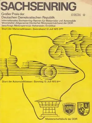 Programm Int. Sachsenringrennen 13.7.1975