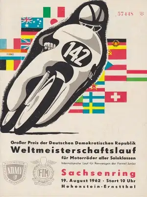 Programm Int. Sachsenringrennen 19.8.1962