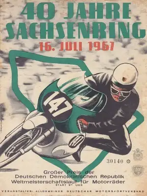 Programm Int. Sachsenringrennen 16.7.1967