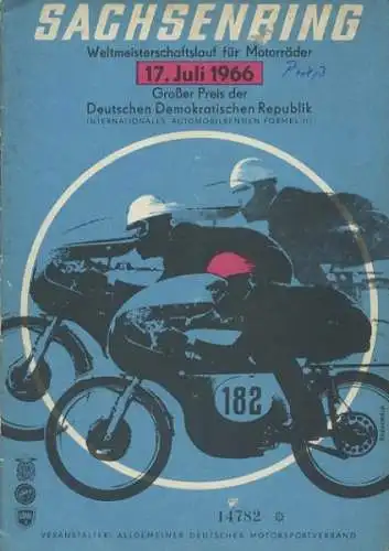 Programm Int. Sachsenringrennen 17.7.1966