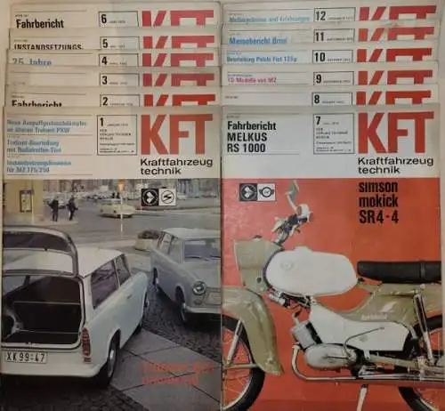 Kraftfahrzeugtechnik KFT 1972 Heft 1-12