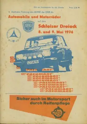 Programm 5. Training auf dem Schleizer Dreieck 8./9.5.1976