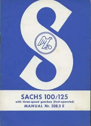 Sachs 100 / 125 3-Gang Bedienungsanleitung ca. 1960 e