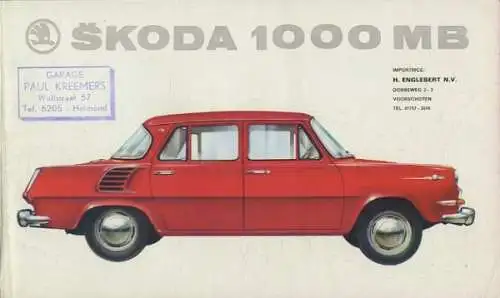 Skoda 1000 MB Prospekt ca. 1964