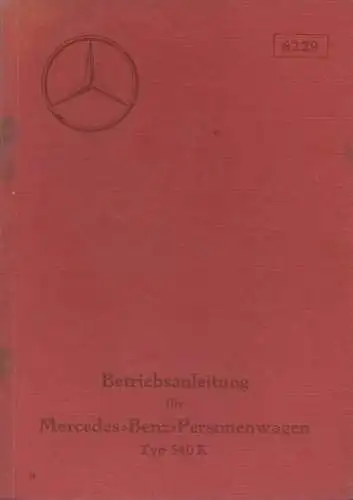 Mercedes-Benz Typ 540 K Bedienungsanleitung 5.1937