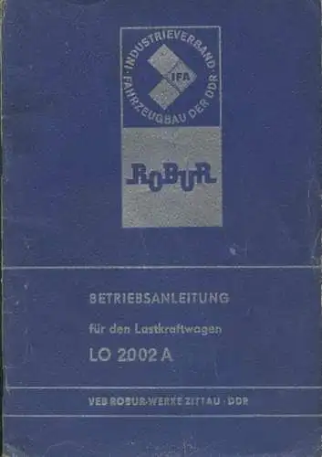 Robur LO 2002 A Bedienungsanleitung 9.1976