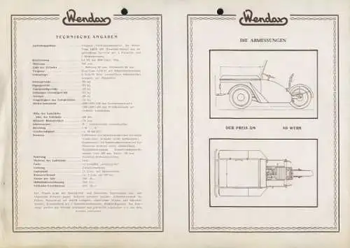 Wendax WL 250 Eil-Lieferwagen Prospekt 1949