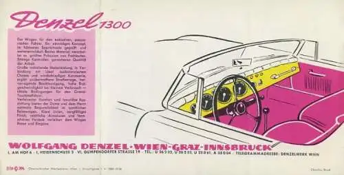 Denzel 1300 Cabrio und Coupé Prospekt 1957