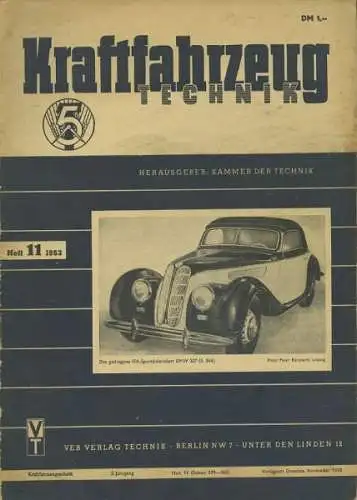 Kraftfahrzeugtechnik KFT 1953 Heft 11